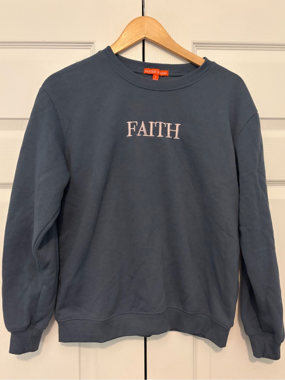 Faith Over Fear Crewneck Embroidered Sweatshirt